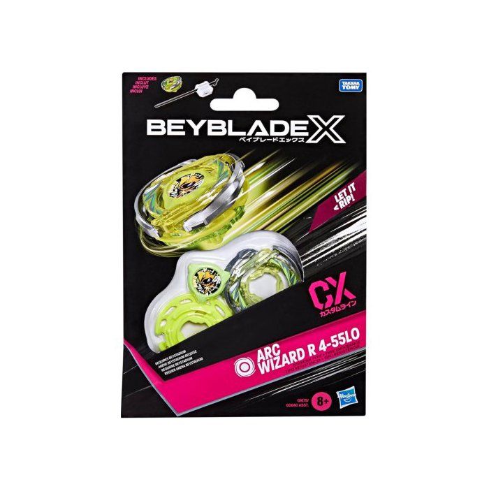Coffret Toupie - Pour Beyblade X Arc Wizard R 4-55LO CX - Set Toupie + Lanceur - Type Endurance + 1 Carte