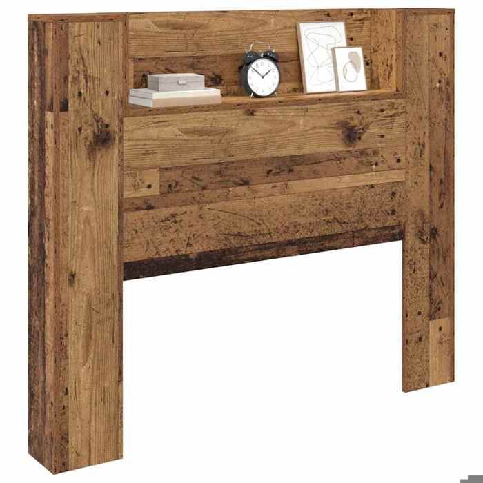 Sarazyj®Support tête et le dos - Marron Tête de lit - Bois Ancien - 120 x 15 x 1035 cm - bois dingénierie - 57728