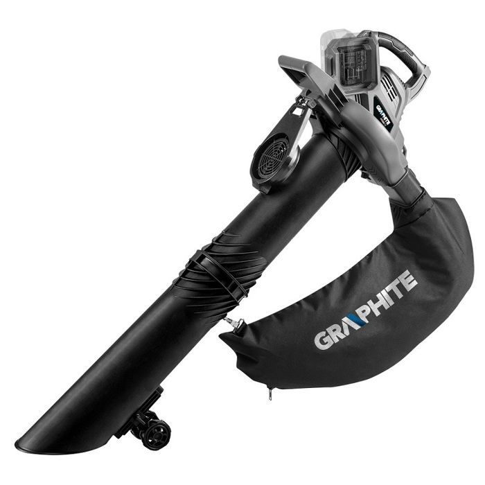 Aspirateur de jardin à batterie - GRAPHITE - 2 en 1 - 36V - 200 km/h - Sac 35 l - Taux de broyage 9:1 - Bandoulière