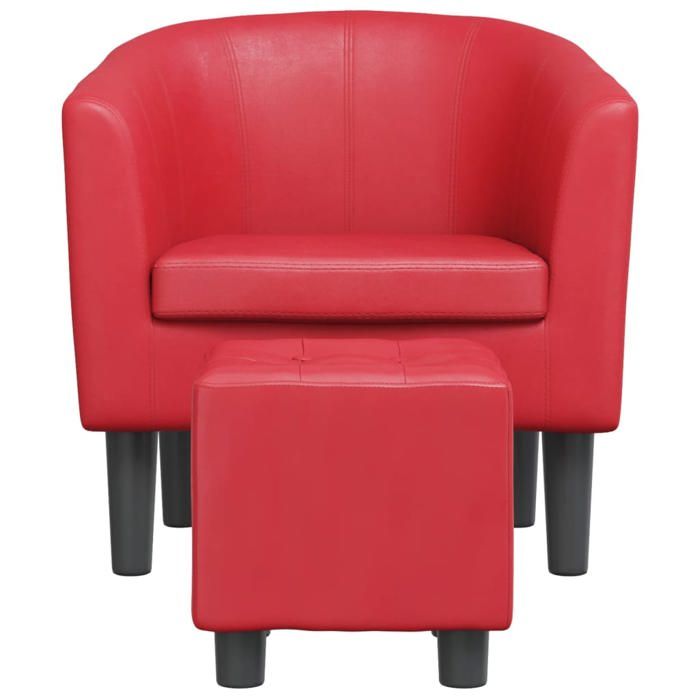 Best2026@Fauteuil SHIELDPRO® - maximal: 110 kg - Fauteuil-chaise simple avec repose-pied rouge similicuir9905