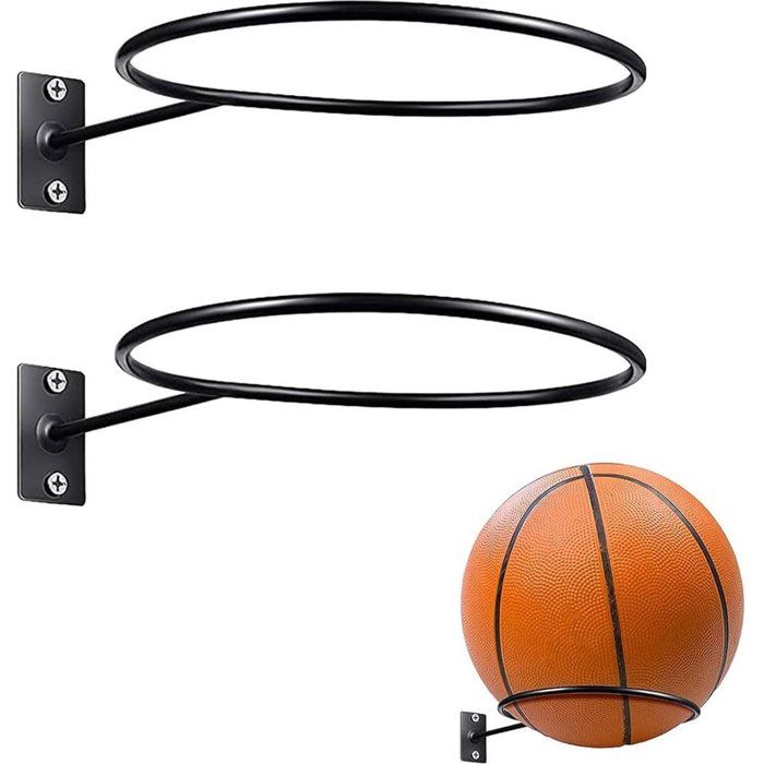Porte-ballons - Lot de 2 - Rangement pour ballons - Support mural en métal - Fixation murale - Cadeau idéal pour garçons et hommes