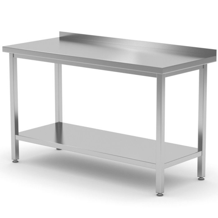 Table de salle à manger murale avec rebord et étagère 80x70x85 cm - Hendi 812716 Table de salle à manger murale avec rebord et étagère 80x70x85 cm - Hendi 812716