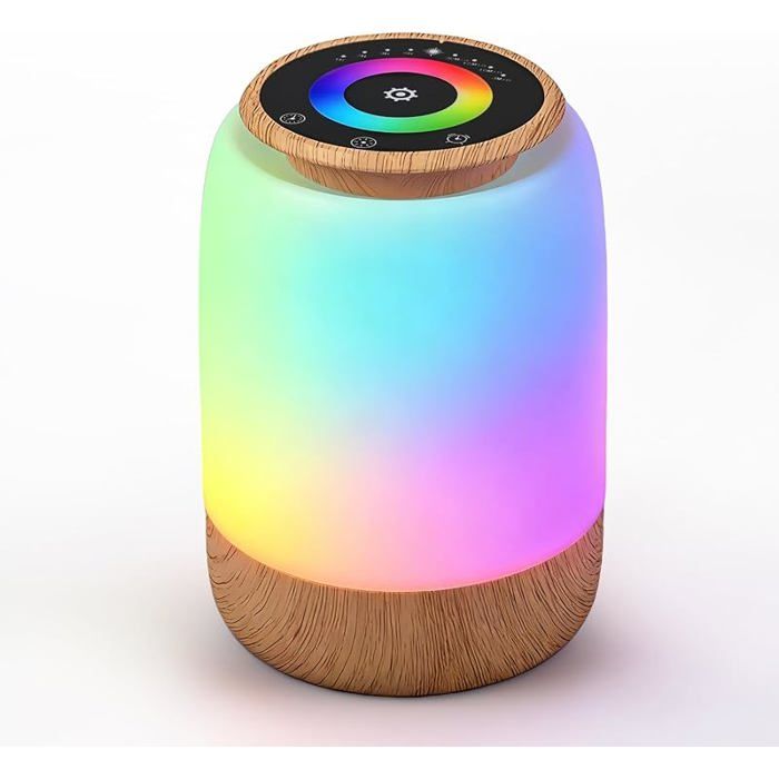Lampe de Chevet Veilleuse LED 256 Couleur RVB Changeantes 7 modes d& 39 éclairage 4 niveaux de luminosité fonctions REFLECTEUR