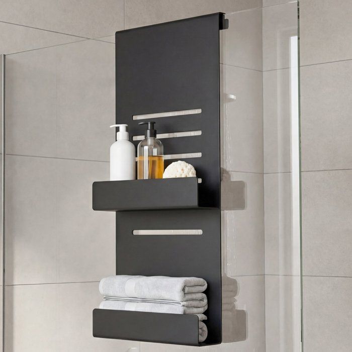 Mai & Mai Etagere Douche à Suspendre Rangement Douche sans Percage pour Douche Etagère Double avec 3 Crochets Noir Oryne-01 Mai & Mai Etagere Douche à Suspendre Rangement Douche sans Percage pour Douche Etagère Double avec 3 Crochets Noir Oryne-01