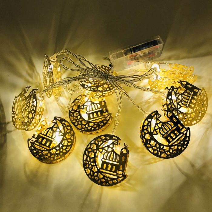 ARAMOX Guirlande lumineuse pour Ramadan Eid Guirlande lumineuse LED à piles pour Ramadan Eid lampe étoile deco decorative