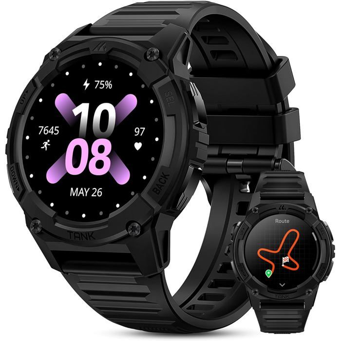 S2 Montre Connectée Homme Femme Gps 1.32 Écran Toujours Activé Amoled 5Atm Étanche Boussole Baromètre Appel Smartwatch 17[MB377]