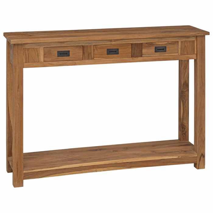 Table console 1 pc moderne - Meuble Entrée Industriel - Naturel 110 x 30 x 80 cm Bois de teck massif_26aji39u