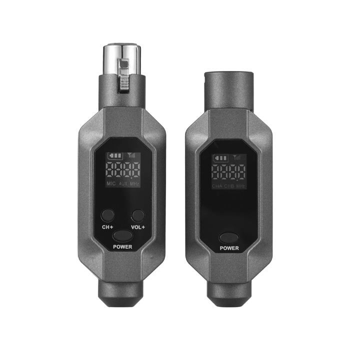 Microphone sans fil XLR Système UHF avec Émetteur et Récepteur pour Mixeur Audio Guitare électrique Basse - Réduction du Bruit