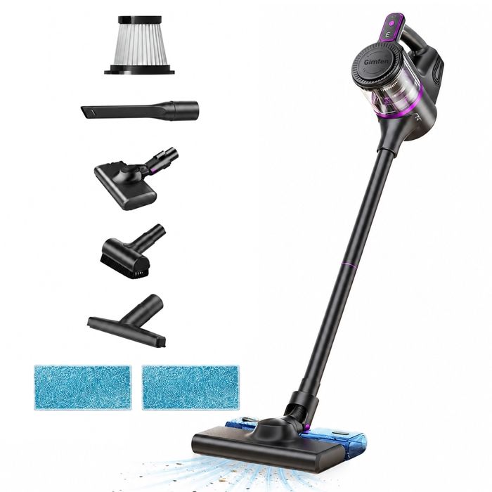 Aspirateur Balai sans - Gimfen - 30000rpm Aspirateur rechargeable éliminateur serpillière Pivote de 90° vers le haut et vers le bas