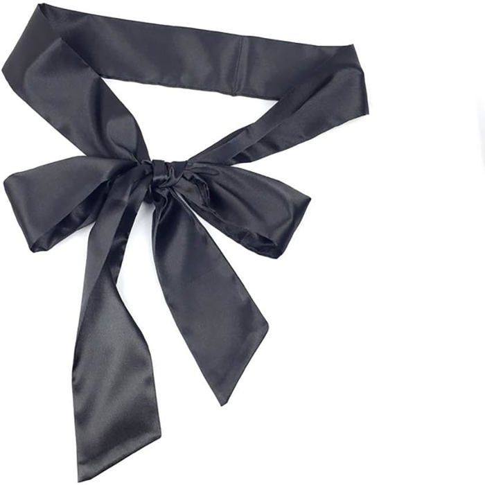 Ceinture ruban longue pour robe sash en satin noir mariage et cérémonie modèle JW61