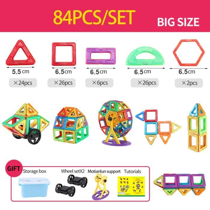 Jeu Construction Magnétique 48 Pièces Charmofun - Blocs Transparents Aimantés - Jouet Éducatif STEM 3+ Ans