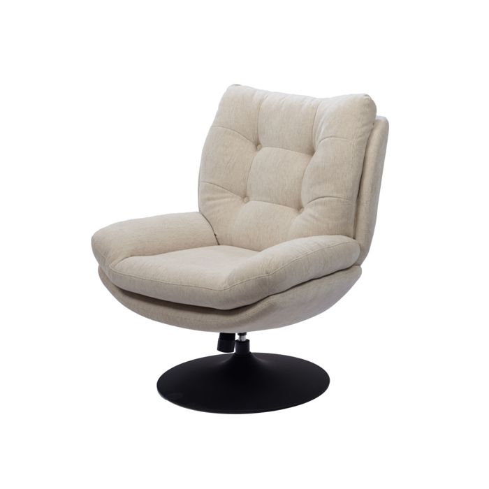 Fauteuil pivotant Magnum Beige pied noir Fauteuil pivotant Magnum Beige pied noir