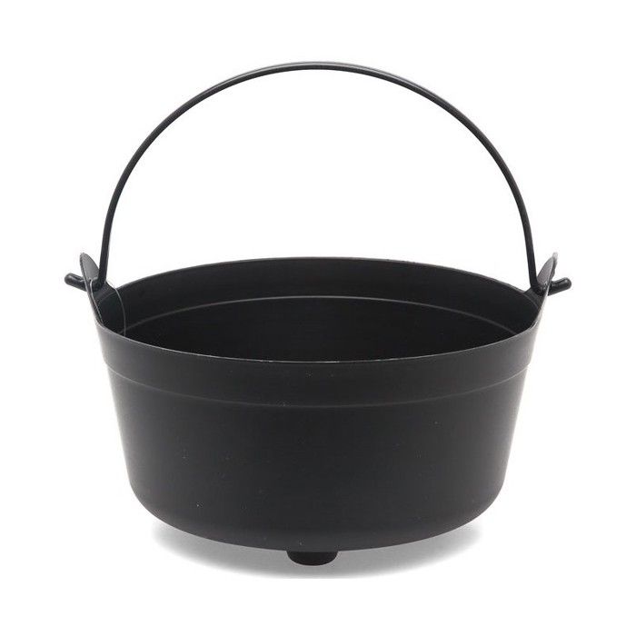 Chaudron de sorcière en plastique noir pour Halloween, Bouilloire pour bonbons, décorations d'Halloween (noir, 32 cm