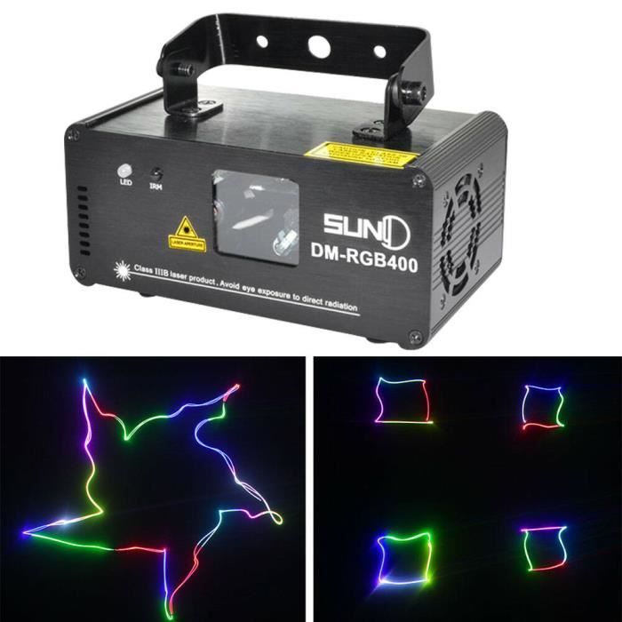 SUNY RVB 400mW DMX Effet Laser Faisceau Lumière Éclairage Fête Lampe Télécommande