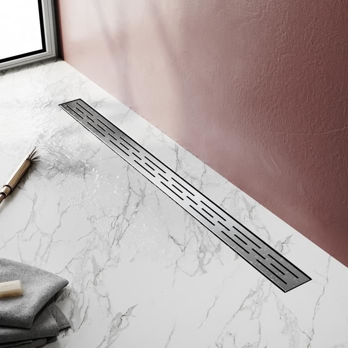 Caniveau Douche Italienne Sirhona - Acier Inoxydable 80 Cm - Évacuation Extra Plate Modèle 2 En 1 à Carreler