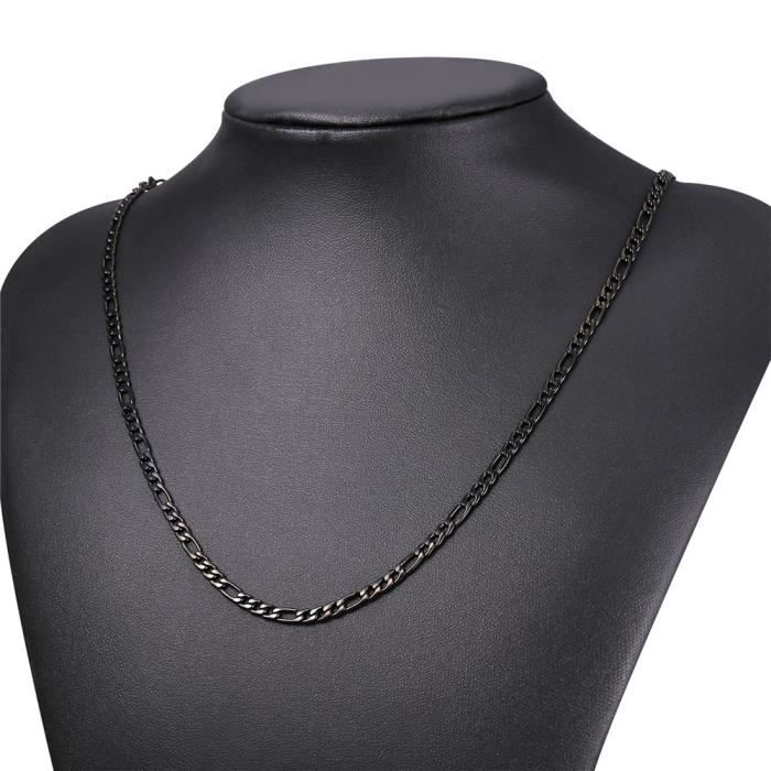 Chaine Longue Argenté 76 cm Pur Acier Inoxydable Maille Forçat Jaseron 2 mm