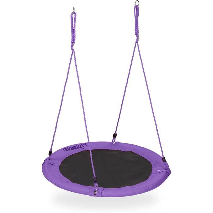 Balançoire Nid D'oiseau, Diamètre De 100 Cm, Enfants & Adultes, Hauteur Réglable, Jusqu’à 150 Kg