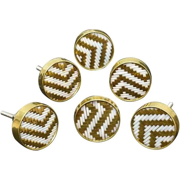 Lot De 10 Boutons En Bois Décorés Incrustés De Laiton - Création Couture & Artisanat