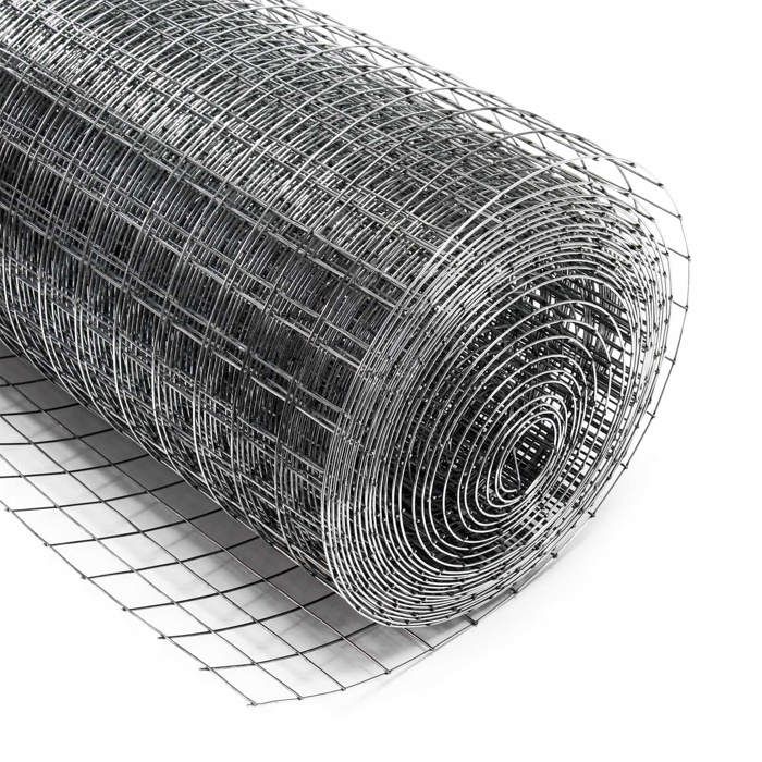 Grillage volière Acier galvanisé Maille carrée 25x25mm Rouleau 25m Hauteur 50cm Clôture Enclos