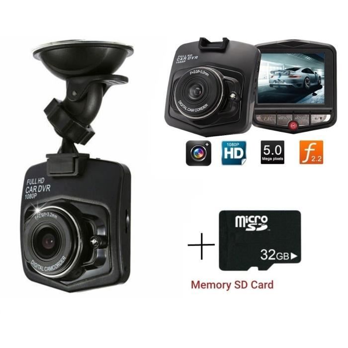 Caméra Voiture +SD 32GB Tableau de Bord FHD 1080P Enregistreur Vidéo Dashcam DVR