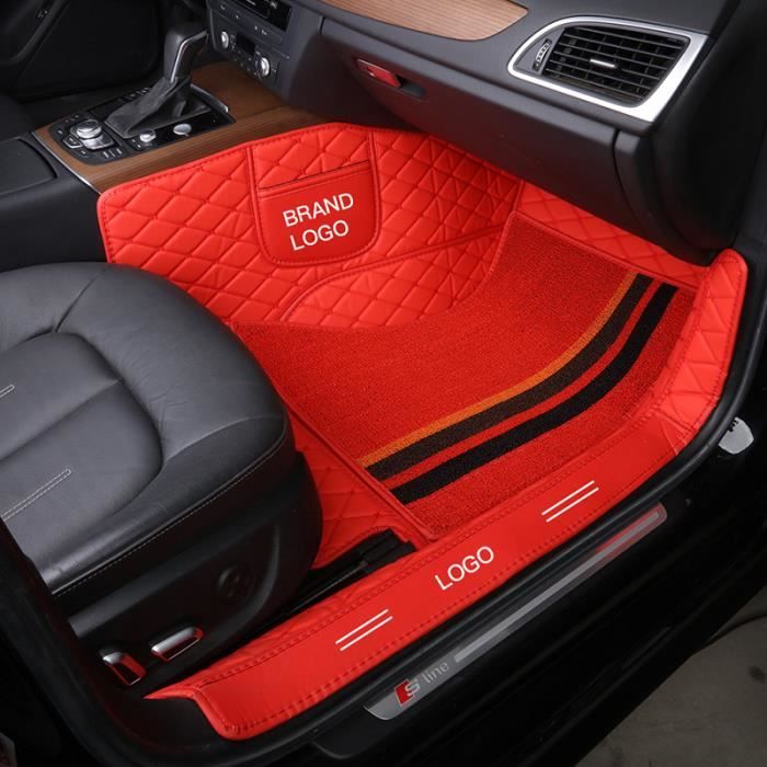 Tapis de sol de voiture sur mesure,double couche,en cuir durable,pour siège  avant (uniquement pour un siège)- red passenger - Cdiscount Auto