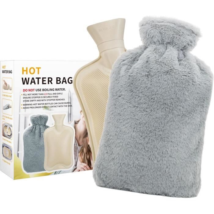 Bouillotte Pour Enfants 400 ML Avec Housse En Peluche Douce - Amovible Et Lavable - Anti-fuite - Lapin Rose - 4
