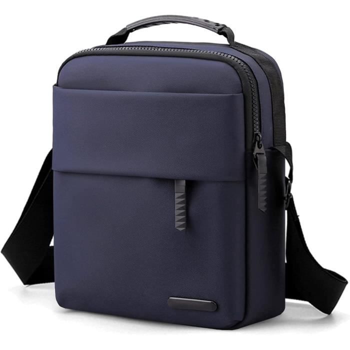 Sac Bandoulière Homme Compass - Bleu - Petite Taille - Zippé (Très Bon état)