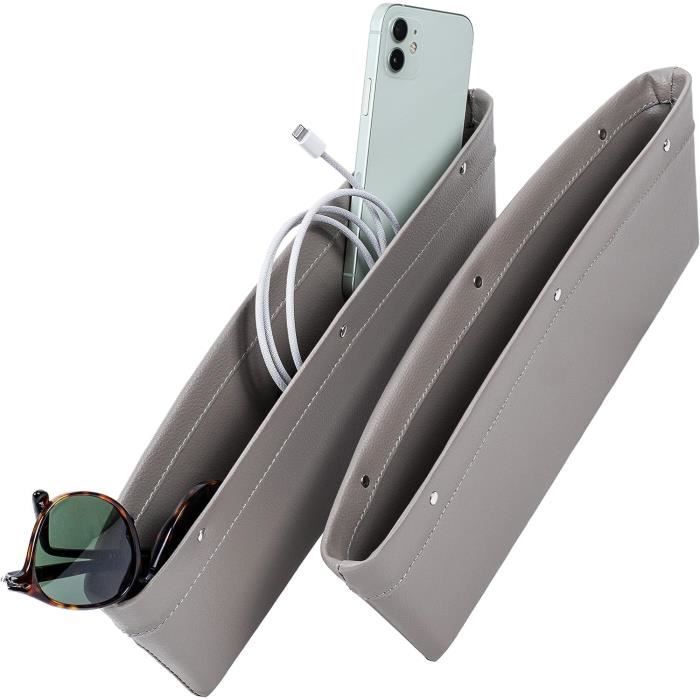 Organisateur D'espace De Siège Voiture - Boîte De Rangement Latérale En Cuir PU (côté Droit) - Pour Smartphone, Portefeuille, Clés