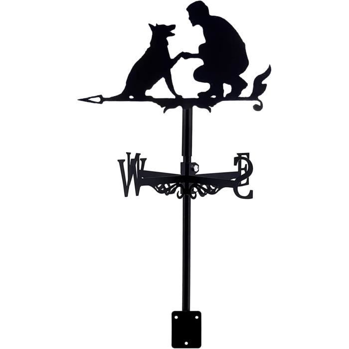 Girouette Sorcière En Métal 30x79cm - Décoration Jardin Ferme Durable - Indicateur Vent