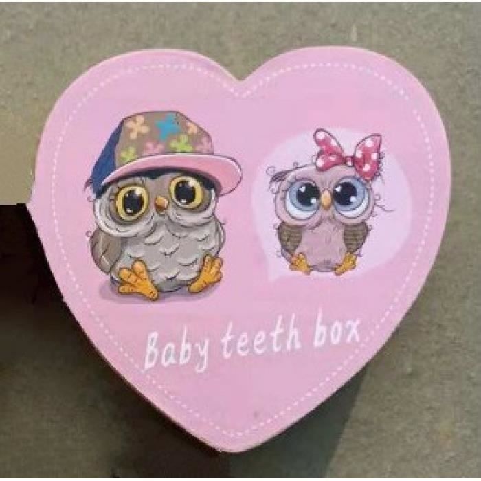 Version 1 Amour Coeur Bebe Dent Boite Organisateur Hibou Elephant Peinture Sauver Lait Dents Bois De Rangement Cadeau Pour Enfant Cdiscount Puericulture Eveil Bebe