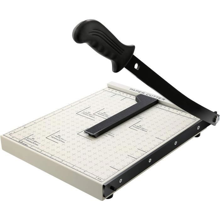 Massicot A4 Largeur 12 po/30 cm Coupe-Papier Manuel 300 Feuilles 0,5-4 cm Guillotine Coupe-Papier avec Protection de Sécurité Guillotine à Papier Poignée Allongée Cisaille Coupe Précise Bureau | FR