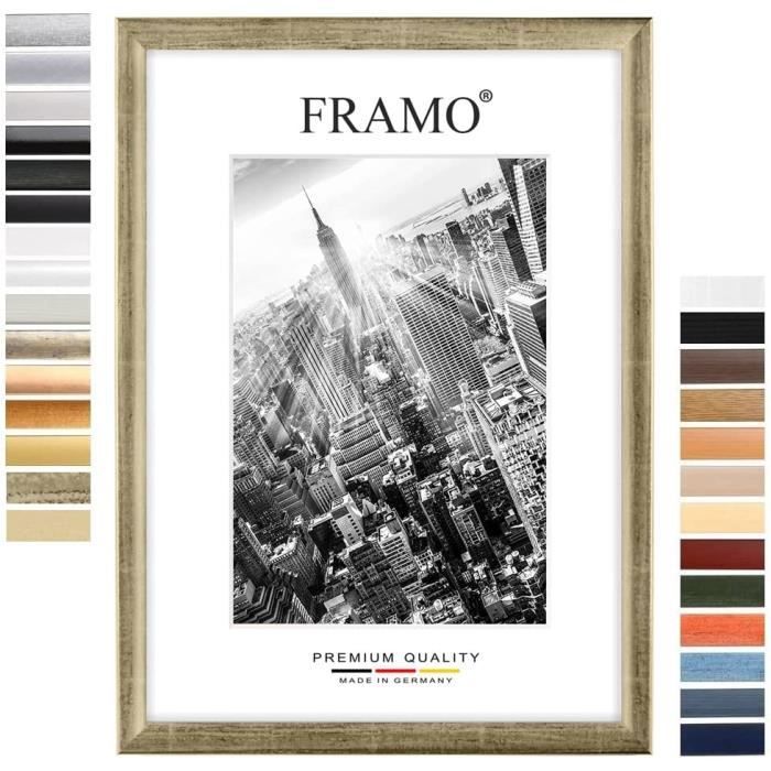 Cadre Photo 25x30 Cm FRAMO35 Bleu Foncé - Bois MDF Verre Anti-reflet Incassable Fabriqué En Allemagne