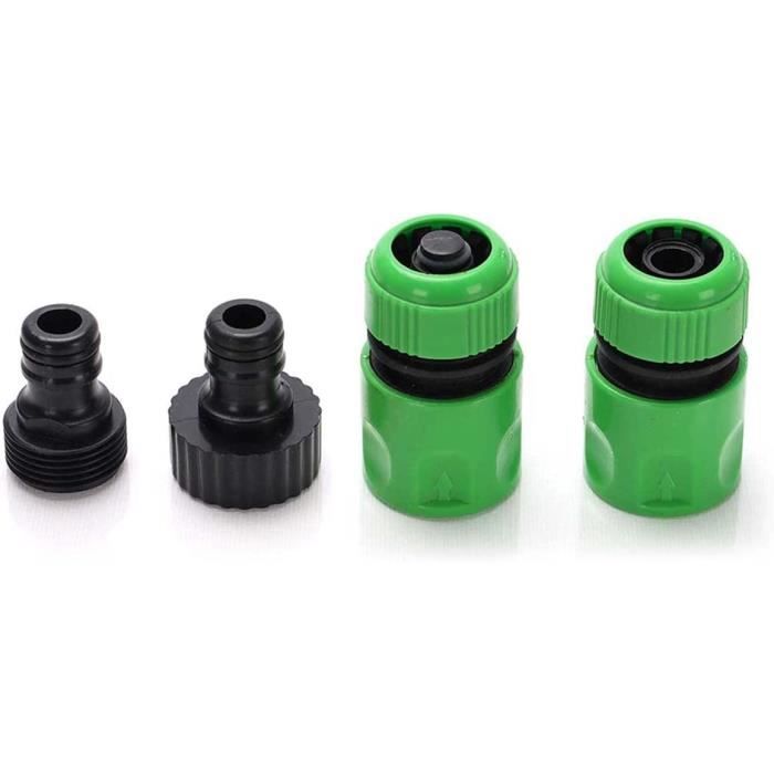 Lot De 4 Raccords Rapides Pour Tuyau D'arrosage 19mm (3/4") | Anti-fuites, Connexion Facile Pour Jardin Et Lavage Auto
