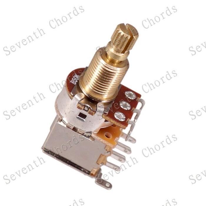 Bouton de commutateur de guitare Linéaires Taper Potentiomètres Remplacement A500K/B500K Push Pull Guitar Control Pots Volumes Potentiomètre