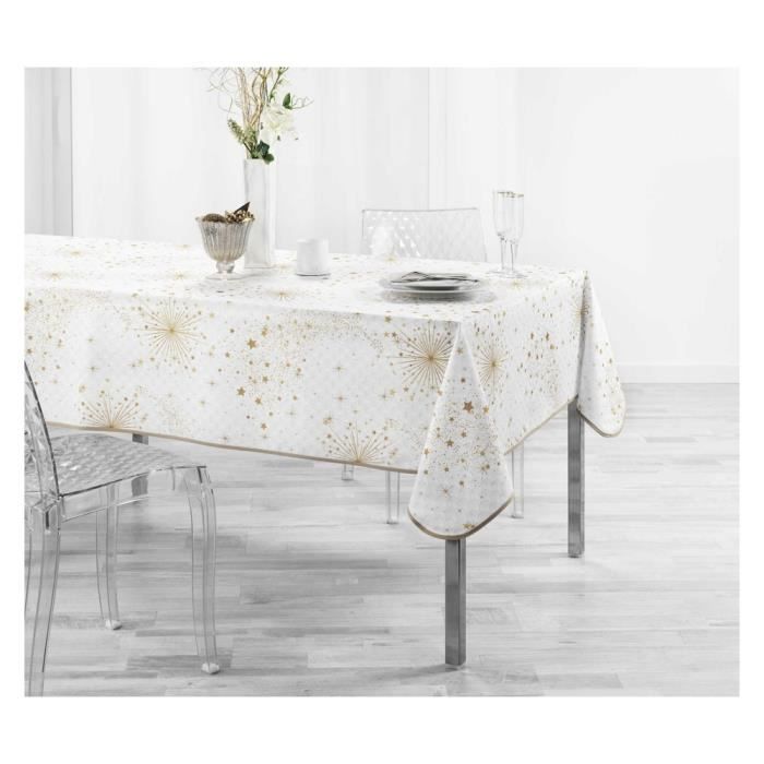Nappe Table PVC Motif Papillon Antitache Blanc Salle à Manger – Maisonfans
