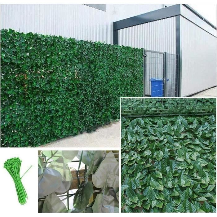 Haie Artificielle Brise-vue 1,5x4 M - Feuillage Vert Patate Douce, Tissu Soie Et Maille Plastique, Pour Jardin, Balcon, Clôture, Décoration Intérieure/extérieure