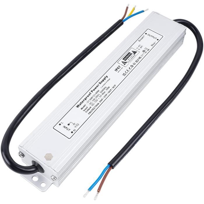 Transformateur 220V 12V 300W, 25A Alimentation LED IP67 Etanche