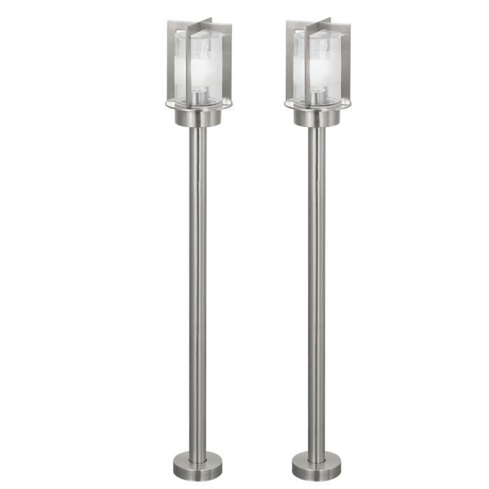 Lampadaire jardin espace extérieur acier verre terrasse luminaire IP54 éclairage 