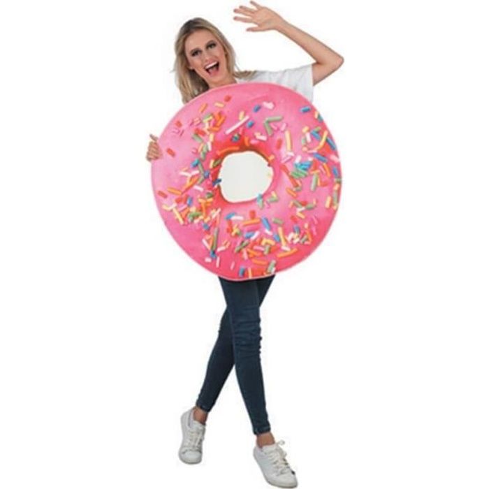 Déguisement Donut Fraise pour adultes - DisfraZZes - Taille unique - Rose - Mixte