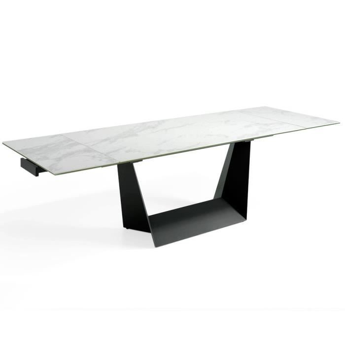 Table rectangulaire de repas 240 cm marbre Glossy Emperador AXOME.B
