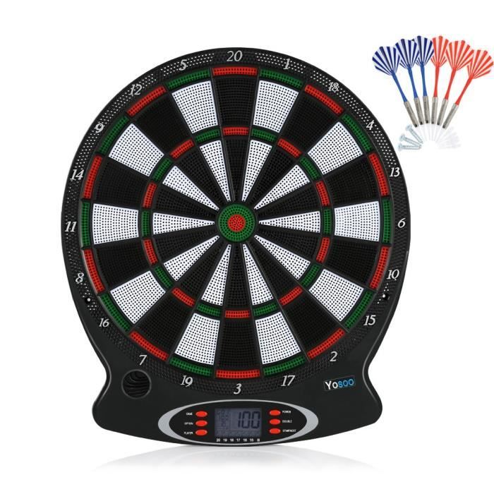 Cible Fléchettes Électronique 8 LCD | 18 Jeux Auto-Scoring Cible Fléchettes Électronique 8 LCD | 18 Jeux Auto-Scoring