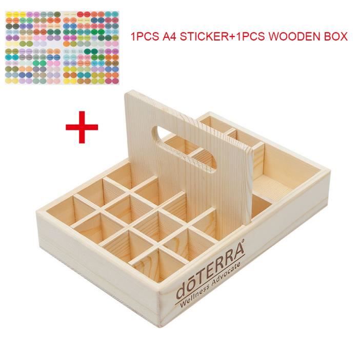 25Slots Avec Logo - Boîte De Rangement En Bois Pour Huiles Essentielles, Compartiment 25-21