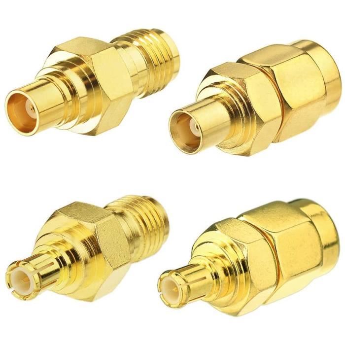 Kit De Adaptadores SMA A MCX – 4 Conectores RF Para Antenas WiFi, GPS, Radio Y Router – Plug & Play