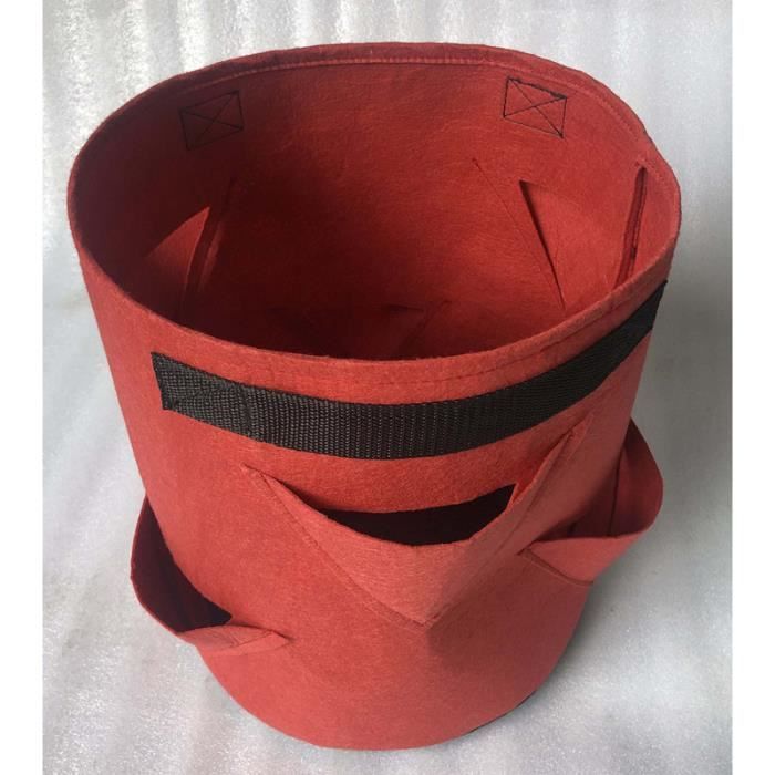 Sac De Culture Pour Fraises - 6 Poches Latérales - 28L - Tissu Respirant - Rose - Intérieur/Extérieur
