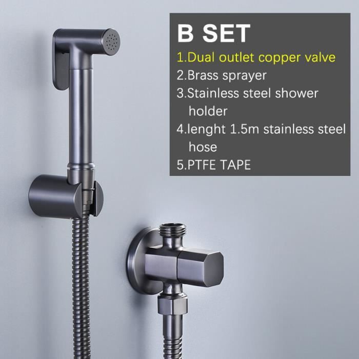 Pulvérisateur Bidet à Main - Pommeau De Douche Shattaf + Tuyau 2m, Neuf