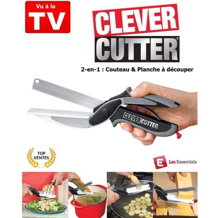 1 en 2-Clever Cutter En Acier Inoxydable Hachoir Couteau de cuisine//Planche à découper