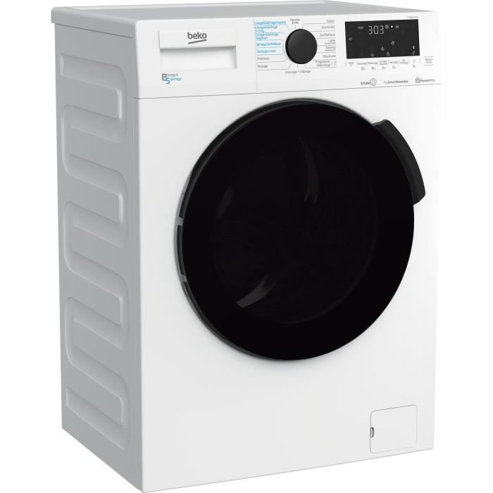 Lave-linge séchant BEKO HTE8614YBST - 8 / 5 kg - Induction - 1200 trs/min - Classe E - Blanc