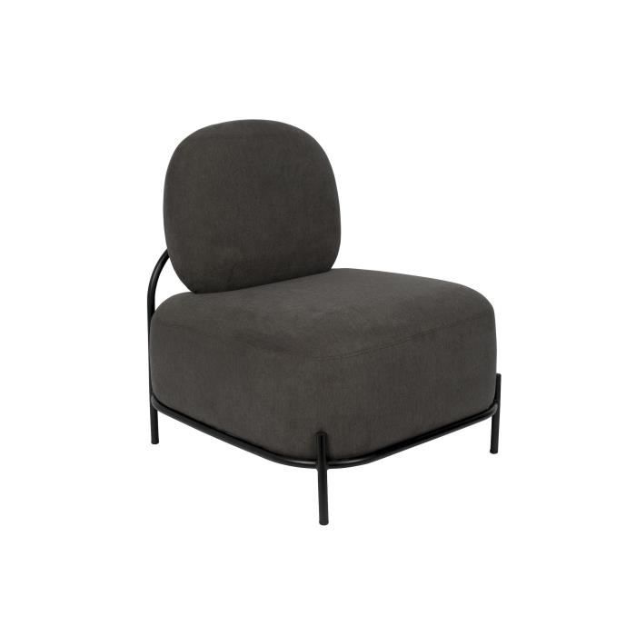 fauteuil design en tissu polly - boite à design - gris - avec accoudoirs - 1 place - salon