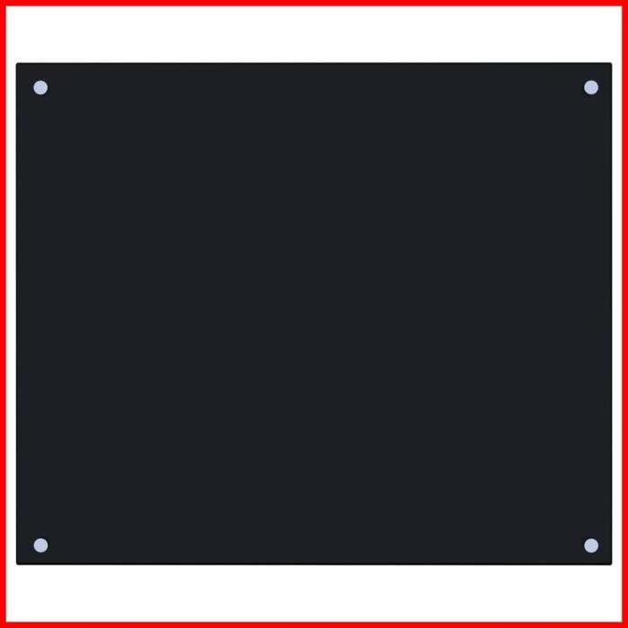 Dosseret de cuisine - CUQUE - Noir - 70 x 60 cm - Verre trempé - Protection anti-éclaboussures