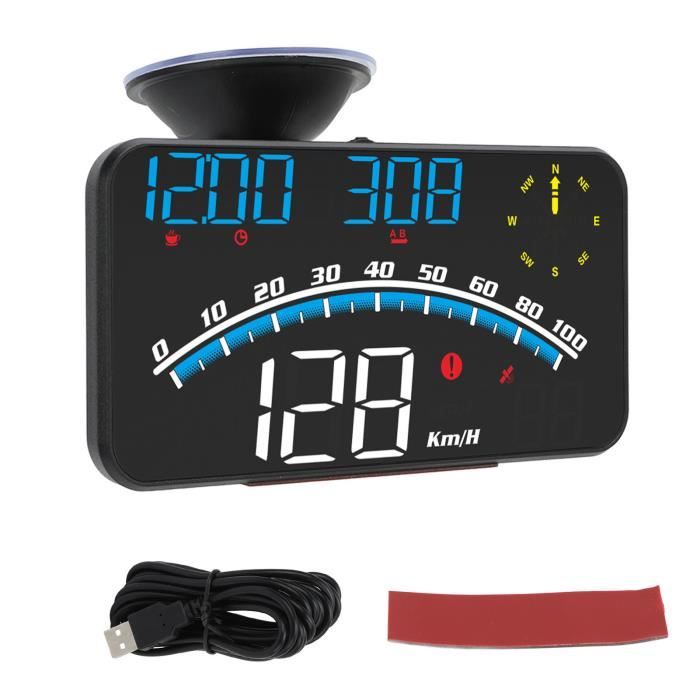 Dioche HUD de voiture Smart HUD Écran LED Haute Définition Alarme de Vitesse Multifonction GPS Compteur de Vitesse Universel 5V